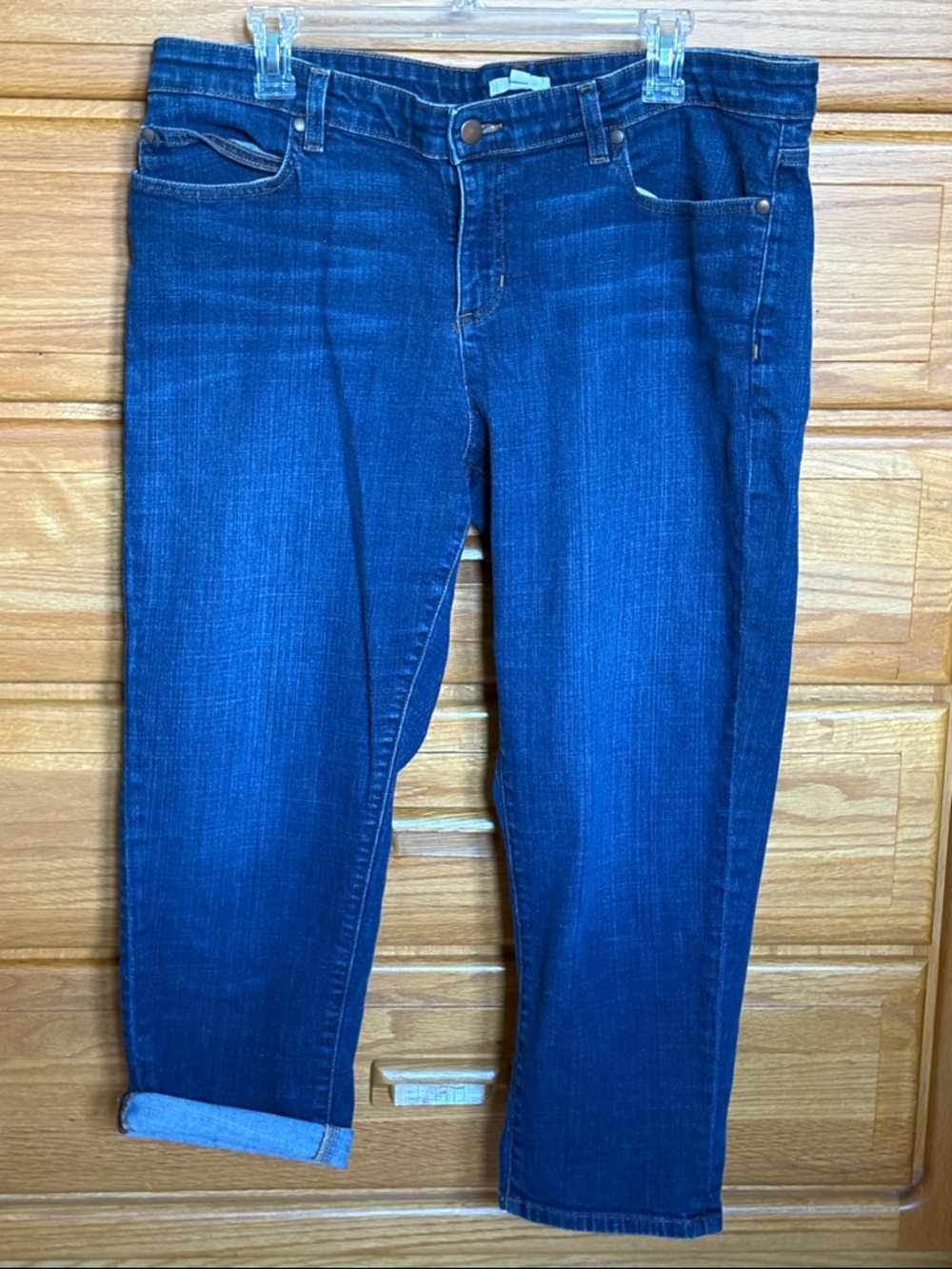 Eileen Fisher Medium Wash Organic Cotton Cropped Jeans Size 16